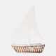 23235-02#16x11" Distressed Wood Sailboat, White/natural