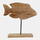23236-02#12x12" Wood Fish On Base, Blue