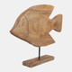 23241#16x11" Wood Fish On Base, Natural