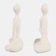 23246#S/2 10x7" Paper Mache Yoga Ladies, White