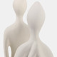 23246#S/2 10x7" Paper Mache Yoga Ladies, White