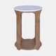 23259-02#22x15" Marble Top Accent Table, White/brown