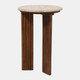 23264-01#22x15" Travertine Top Accent Table, Tan