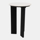 23264-02#22x15" Forest Marble Top Accent Table, White/black