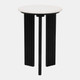 23264-02#22x15" Forest Marble Top Accent Table, White/black