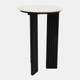 23264-02#22x15" Forest Marble Top Accent Table, White/black