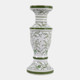23291-02#12x4" Chinoiserie Taper & Pillar Holder, Green/wht