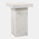 23312#22x14" Marble Square Side Table, White