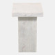 23312#22x14" Marble Square Side Table, White