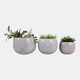 23328-02#S/3 9/12/14" Marbled Finish Round Metal Planters, 