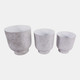 23333-01#S/3 9/10/11" Marbled Finish Planters, Ivory