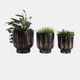 23333-02#S/3 9/10/11" Marbled Finish Planters, Gray