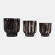 23333-02#S/3 9/10/11" Marbled Finish Planters, Gray