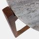 23340-01#22x18" Modern Wood & Marble Accent Table, Iv/br Kd
