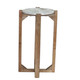 23340-02#24x12" Modern Wood & Marble Drink Table, Iv/br, Kd