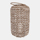 23353-02#21x13" Raffia Woven Lantern, Natural