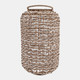 23353-02#21x13" Raffia Woven Lantern, Natural