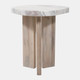 23360#22x18" Modern Marble Top Accent Table, Beige/brown
