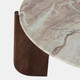 23364#36x17" Wood & Marble Coffee Table, Beige/brown
