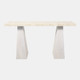 23365#55x31" Bone Inlay Top W/ Wood Legs Console Table, 