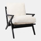 23366#27x34" Faux Fur Accent Chair, Ivory/black, Kd