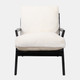 23366#27x34" Faux Fur Accent Chair, Ivory/black, Kd