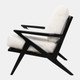 23366#27x34" Faux Fur Accent Chair, Ivory/black, Kd