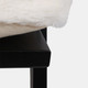 23366#27x34" Faux Fur Accent Chair, Ivory/black, Kd