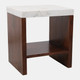 23368-02#22x20" Marble Top Side Table W/ Shelf, White/brown
