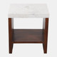 23368-02#22x20" Marble Top Side Table W/ Shelf, White/brown