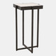 23369-01#22x12" Marble & Forged Metal Accent Table, Beige/b