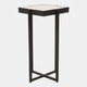 23369-01#22x12" Marble & Forged Metal Accent Table, Beige/b
