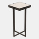 23369-01#22x12" Marble & Forged Metal Accent Table, Beige/b