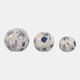 23345#S/3 4/5/6" Floral Orbs, Blue/ivory