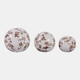 23347#S/3 4/5/6" Birds & Blooms Orbs, Brown/white