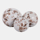 23347#S/3 4/5/6" Birds & Blooms Orbs, Brown/white