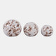23347#S/3 4/5/6" Birds & Blooms Orbs, Brown/white