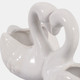 23393#9x4" Swan Lovebirds Planter, White