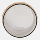 23396#7x6" Woven Jute & Rattan Hurricane, Natural/clear
