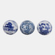 23399#S/3 5" Assorted Chinoiserie Orbs, Blue/white