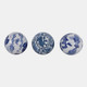 23399#S/3 5" Assorted Chinoiserie Orbs, Blue/white