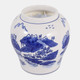 80577#7" 39 Oz Neroli & Basil Chinoiserie Candle, Blue/w