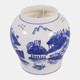 80577#7" 39 Oz Neroli & Basil Chinoiserie Candle, Blue/w