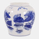 80577#7" 39 Oz Neroli & Basil Chinoiserie Candle, Blue/w
