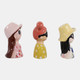 23407#S/3 9" Colorful Girl Figures, Multi