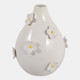 23410-02#10x8" Daisy Applique Vase, Ivory/yellow
