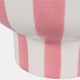 23415-01#S/2 6/8" Striped Pedestal Planter, Pink/white