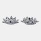 13211-21#S/2 Silver Crystal Votive Candle Holders, 6''