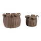 EV23438#S/2 10/12" Flora Rattan Baskets