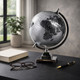 EV23490#12" Rinnar Black And Silver Metal Globe